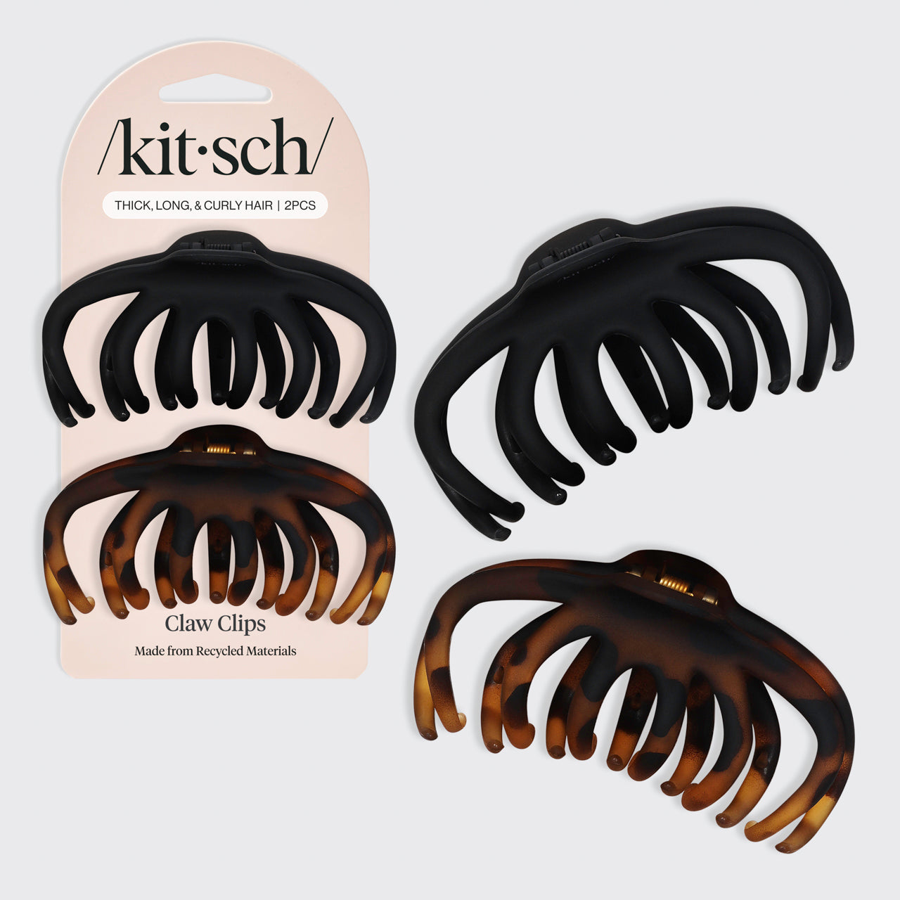 60237_Recycled_Plastic_Octopus_Claw_Clips_2pc_Set_-_Black_and_Tort-Hero-1280x1280px.jpg